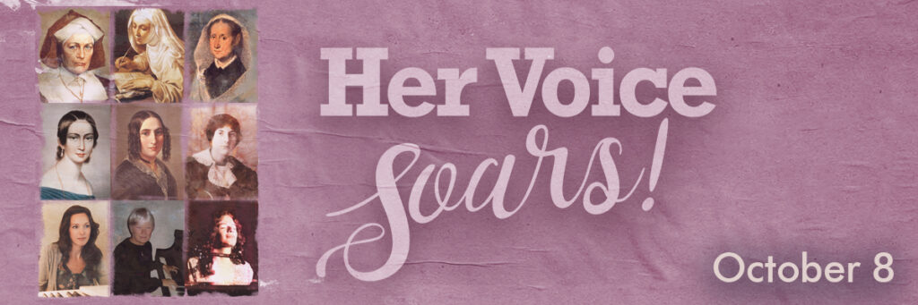 Her Voice Soars concert logo.
