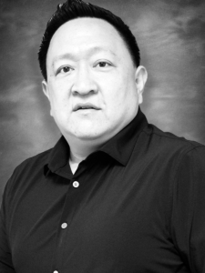 Black and white portrait of Michael Liu